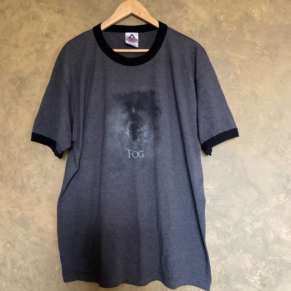 Vintage Y2K 2005 The Fog Movie Promo Graphic Ringer Tee XL Grey